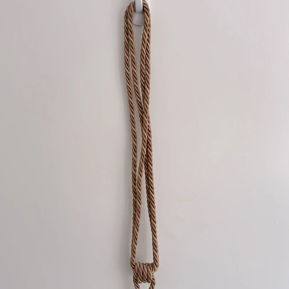 Large Brown Vintage Tassel Tieback Rope Beads Decorative Curtain  Drapery